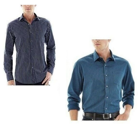 Man's Shirt Claiborne Striped Long Sleeve size M, XXL NEW - Picture 1 of 6